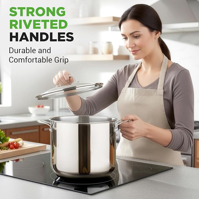 NutriChef 12 Quart Stainless Steel Stock Pot - Image 5