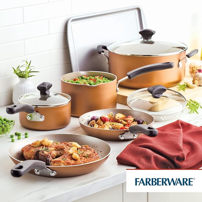 Farberware Cookstart DiamondMax Nonstick Cookware/Pots and Pans Set, Dishwasher - Image 17