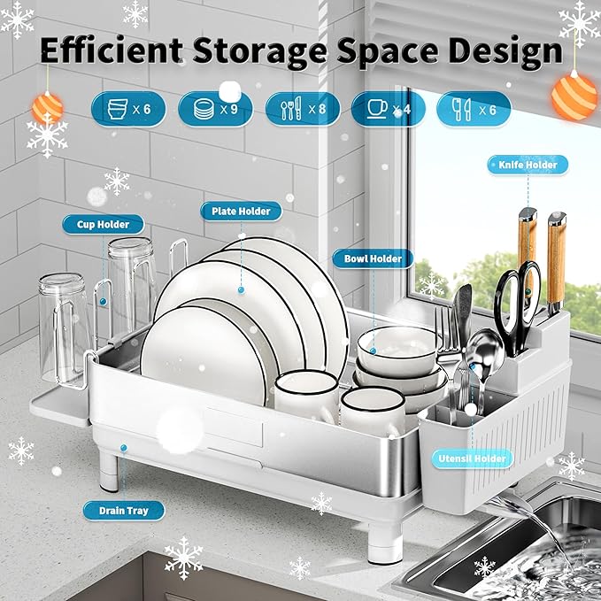 Ewaiira Dish Drying Rack, 304 Stainless Steel Dish Racks - Image 6