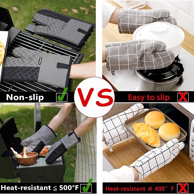 Oven Mitts and Pot Holders Sets 6pcs, Kitchen Oven Glove, High Heat Resistant - Image 4