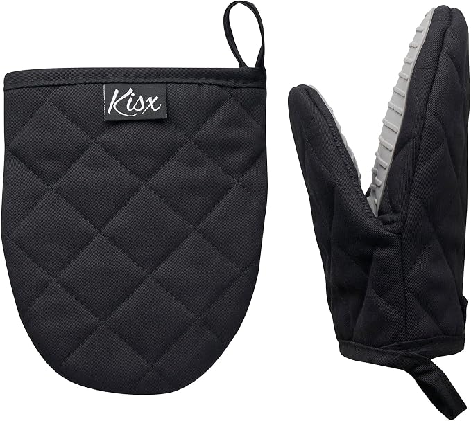 Oven Mitts Heat Resistant – Mini Oven Mitts, Silicone Gloves Heat Resistant by KisxLiving