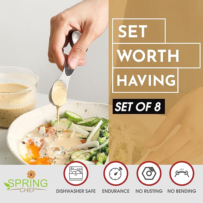 Spring Chef Stainless Steel Magnetic Measuring Spoons Set of 8 - Image 2