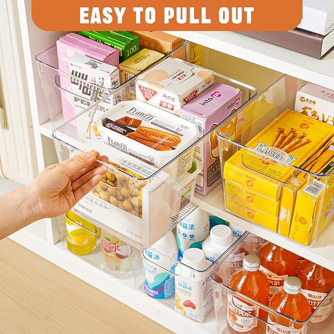 Freebat 12 Pack Large Clear Plastic Storage Bins, Plastic Containers - Image 4