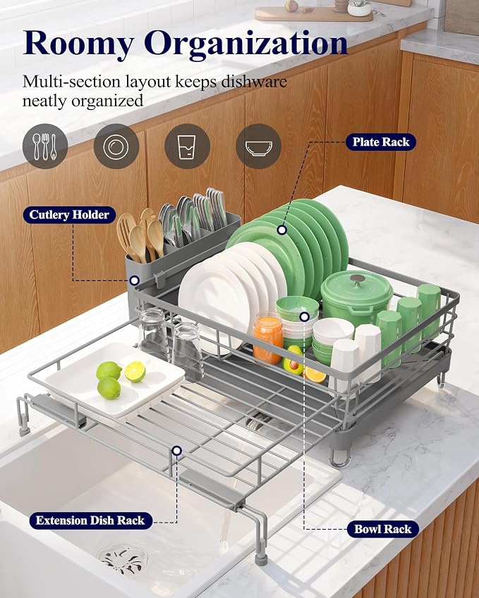 Kitsure Extendable Dish Drying Rack - Image 2