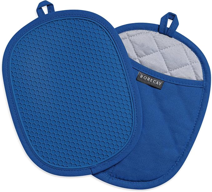 2-Pack Silicone Pot Holders for Kitchen Heat Resistant up to 500°F, Non-Slip by Rorecay