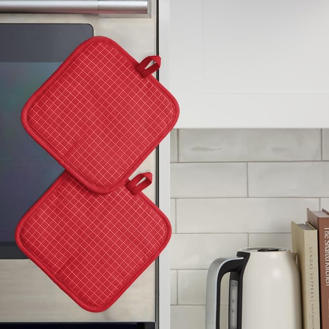 KITCHENAID Gourmet Series Gridlines Pot Holders 2-Pack Set, Heat Resistant up - Image 5