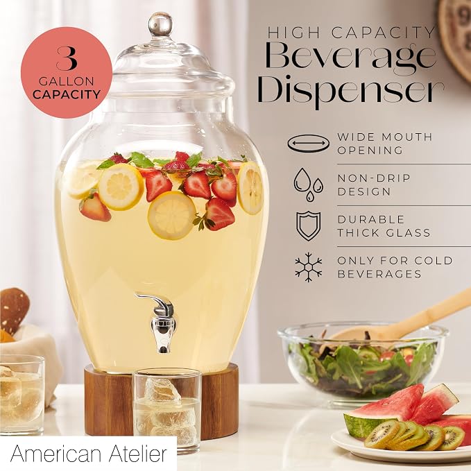American Atelier Madera Beverage Dispenser Cold Drink Dispenser w/ 3-Gallon - Image 3