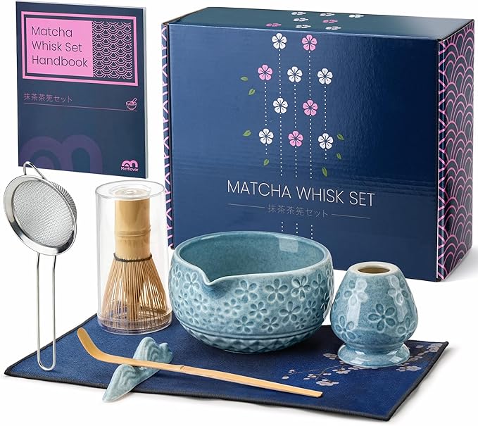 7Pcs Matcha Whisk Set, Matcha Set Whisk and Bowl, Bamboo Scoop, Scoop Rest by Metflavor