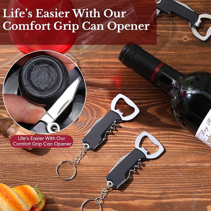 Ziliny 24 Pcs Bottle Opener Keychain Bulk Wine Bottle Beer Opener Keychain - Image 6