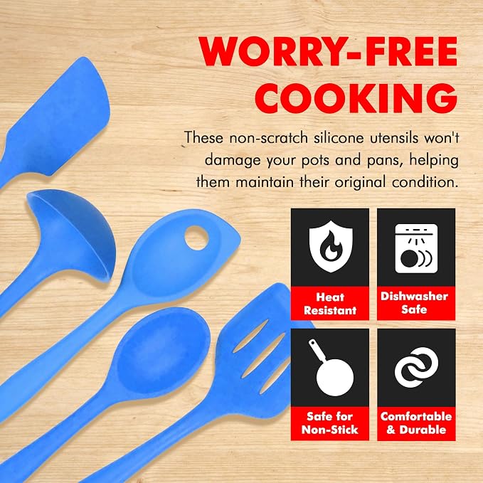 Chef Craft 42075 5 Piece Silicone Kitchen Tool and Utensil Set - Image 3