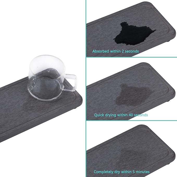 NiuYichee 2 Pcs Water Absorbing Stone Trays, Kitchen/Bathroom Sink Soap Dish - Image 7