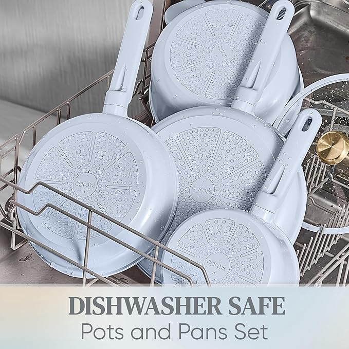 CAROTE Ceramic Cookware Set Nonstick, Non-Toxic & PFAS-Free, Dishwasher - Image 6