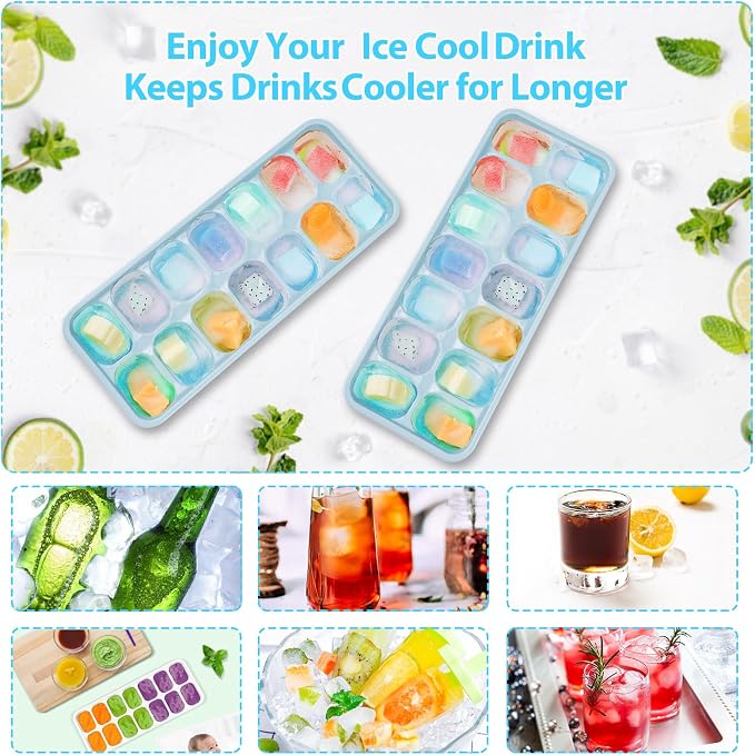 DOQAUS Ice Cube Trays 4 Pack, Easy Release & Pop out, LFGB and BPA Free - Image 6