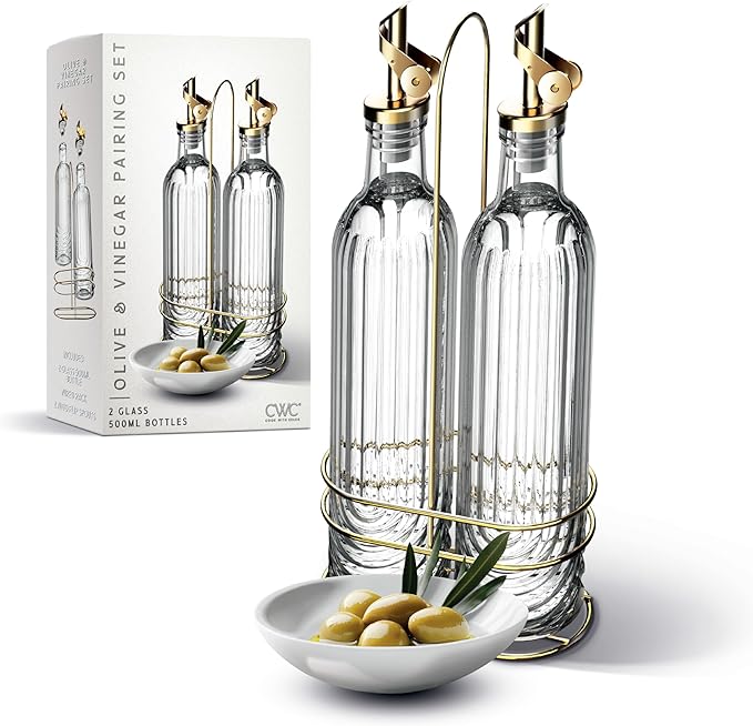 COOK WITH COLOR Glass Olive Oil Bottle Dispenser by CookwithColor