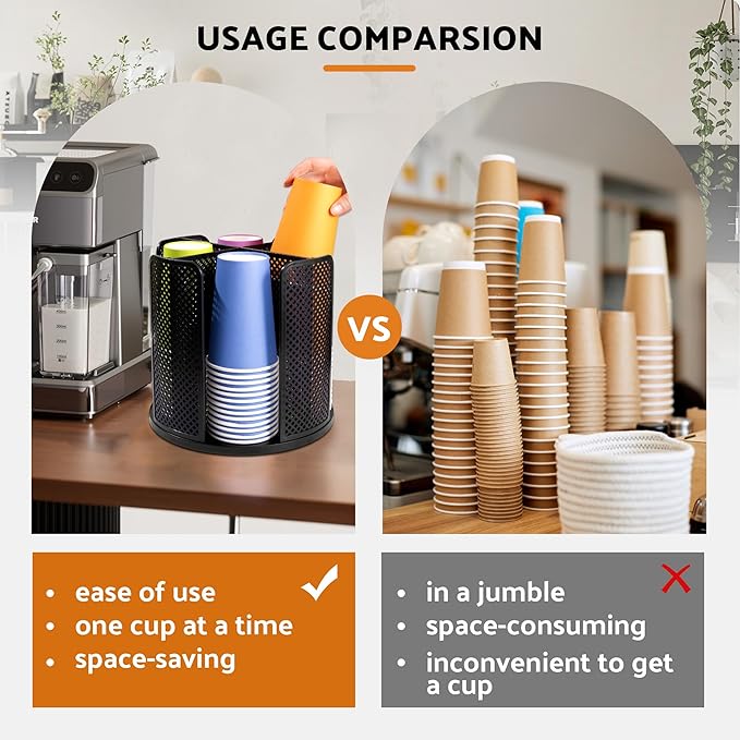 Rotating Paper Cup Dispenser, Cup Holder - Image 3