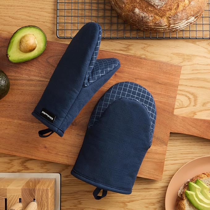 KITCHENAID Gourmet Series Gridlines Mini Oven Mitts 2-Pack Set, Heat Resistant - Image 2