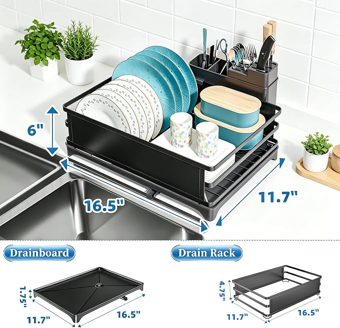 Simple Trending Dish Drying Rack, Space-Saving Large Dish Rack - Image 3