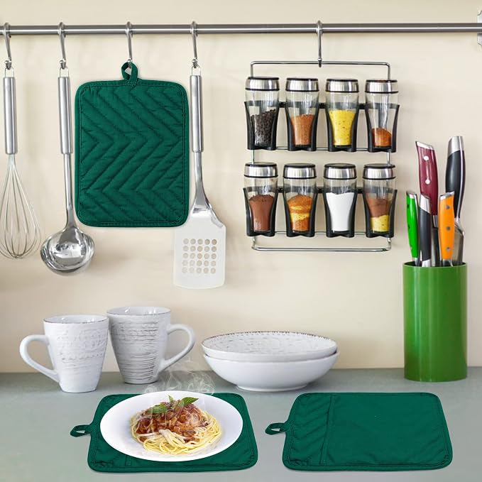 GROBRO7 5Pack Pocket Pot Holders Cotton Heat Resistant Potholder Multipurpose - Image 5