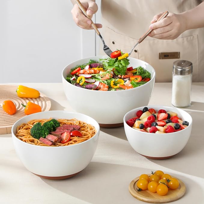 MALACASA Ceramic Mixing Bowls, Large Serving Bowls - Image 6
