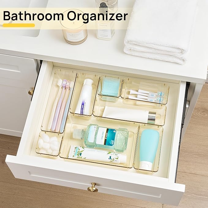 Vtopmart 25 PCS Clear Plastic Drawer Organizers Set, 4-Size Versatile Bathroom - Image 5