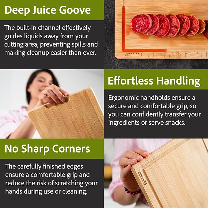 JINGNING Large Wooden Cutting Boards - Image 6