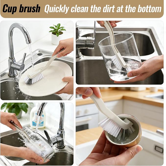 Household Gap Cleaning Brush Set, Grout Cleaner Brush, Hard Bristle Crevice - Image 3