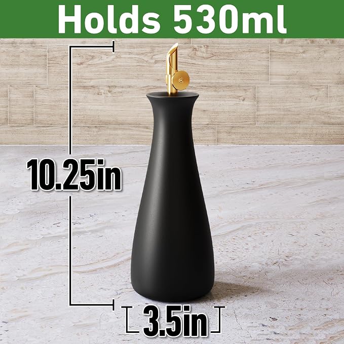 HB Design Co. Ceramic Olive Oil Dispenser - 530 ML Capacity Matte White Ceramic - Image 6