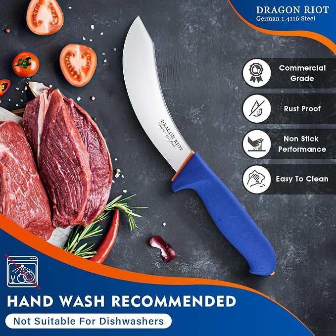 DRAGON RIOT 4 Piece Butcher Knife Set Brisket Trimming Set Include 6" Boning - Image 5