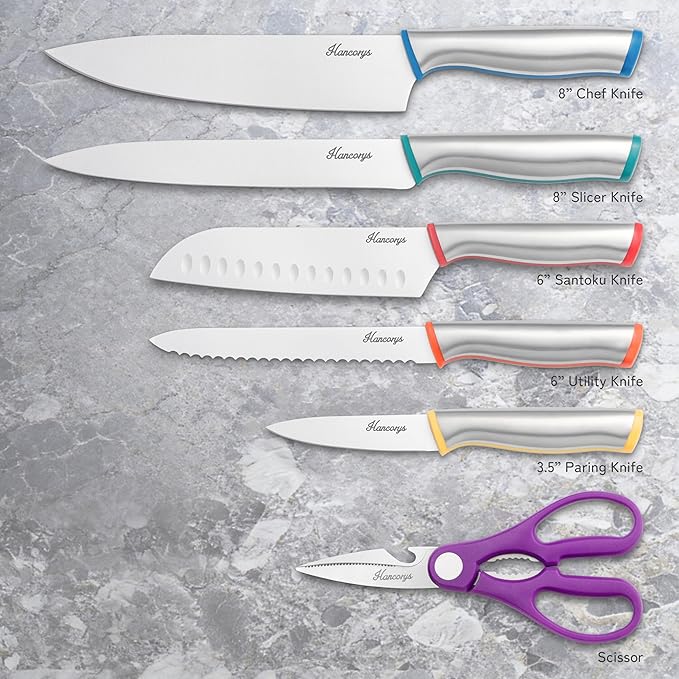Knife Set, Enduring Razor-Sharp German High Carbon Stainless Steel Chef Knife - Image 3