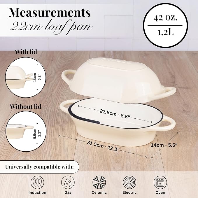 Dutch Oven For Sourdough Bread Baking – Enamelled Cast Iron Bread Loaf Pot – - Image 2