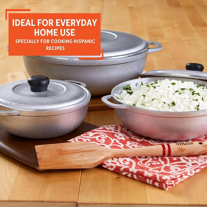 IMUSA Caldero Stock Pot with Lid 3pc Set, 1.5/3.5/7 QT, Cast Aluminum, Riveted - Image 7