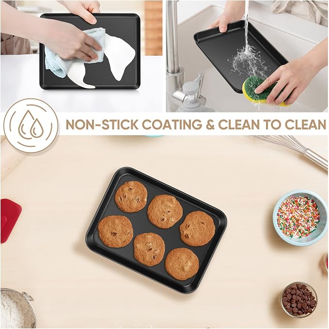 E-far Baking Sheet Set of 2, Nonstick Carbon Steel Baking Trays - Image 5