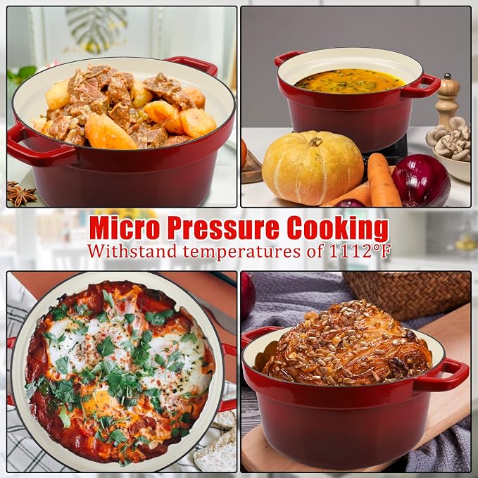 CUKOR 7QT Dutch Oven Pot With Lid, Ceramic Dutch Ovens - Image 7