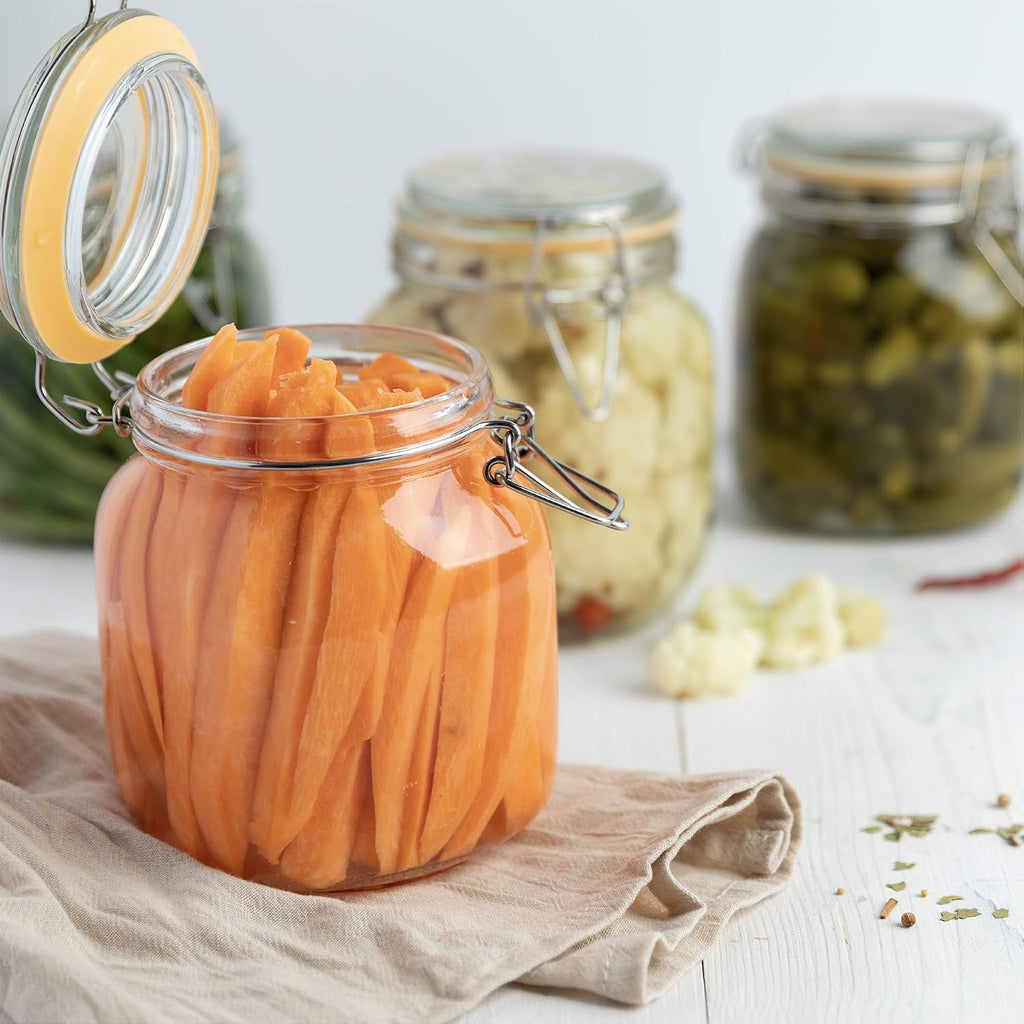 Glass Jars with Airtight Lids 32 oz [Set of 2]