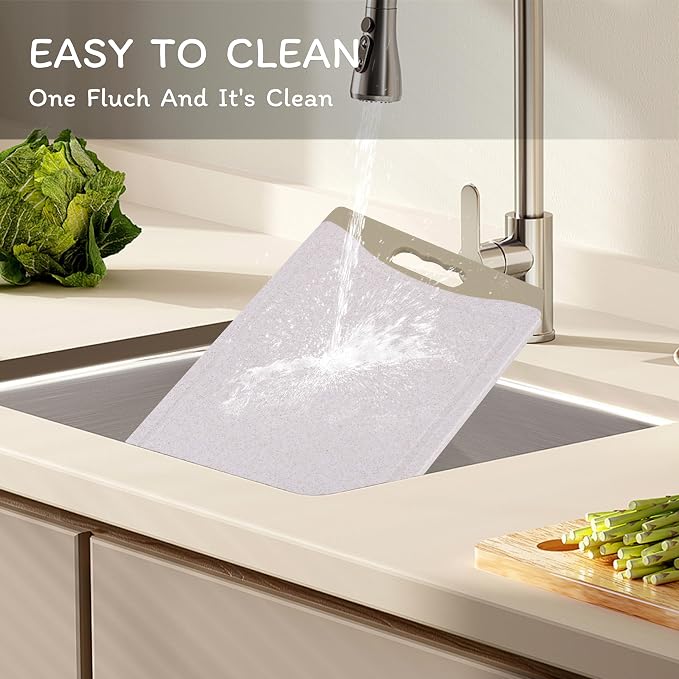 Cutting Board for Kitchen, Wheat Straw Fiber Cutting Board, Dish Washer Safe - Image 5
