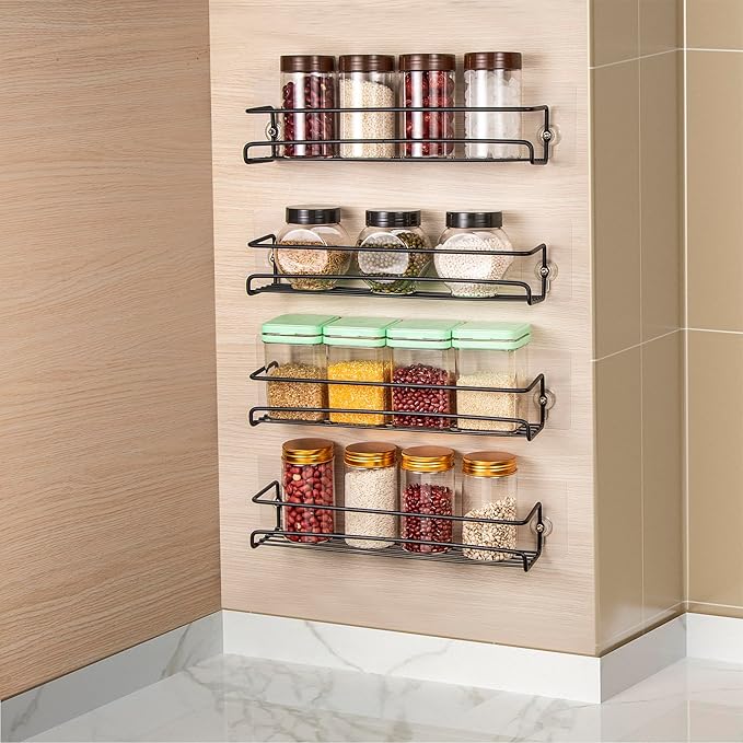 ROFAY Spice Rack Organiser, 4 Pack Wall Mounted Tier Shelf - Image 7