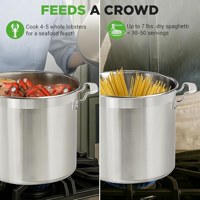NutriChef Stainless Steel Cookware Stock Pot - Image 4