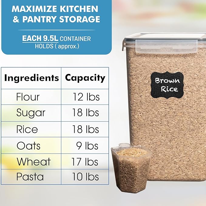Shazo 2 PC Extra Large Bulk Food Storage Containers - Image 3