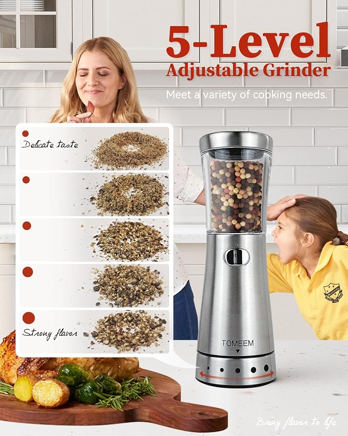Electric Salt and Pepper Grinder Set - Image 2