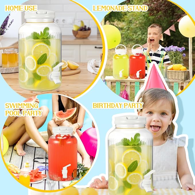 SiliFine 2 Pieces 1 Gallon Plastic Beverage Dispenser - Image 5