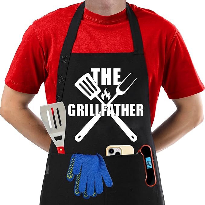 TOSHEX Funny Apron Waterdrop Resistant 100% Cotton Aprons by TOSHEX