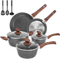 M MELENTA Granite Pots and Pans Set Non Stick, 11 Piece Die-Cast Induction by MMELENTA