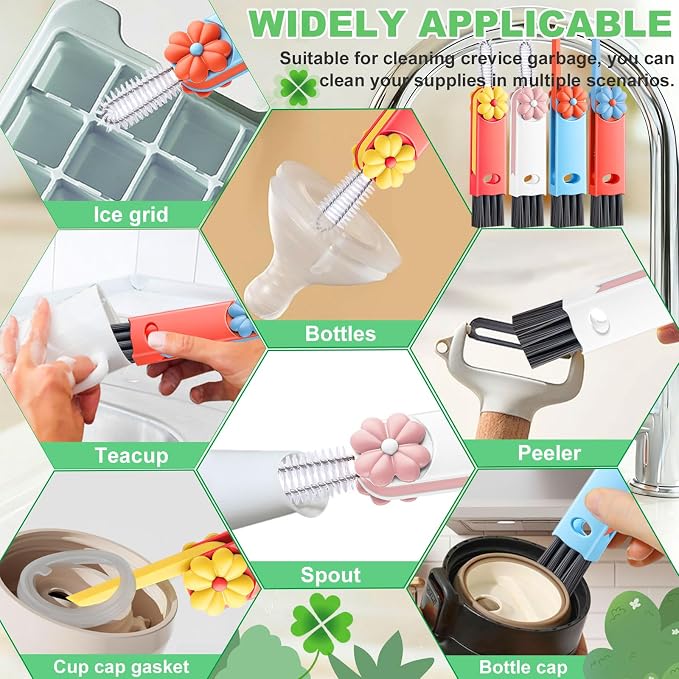 3 in 1 Cup Lid Cleaning Brush, Home Kitchen Crevice Brush, Portable Bottle - Image 5