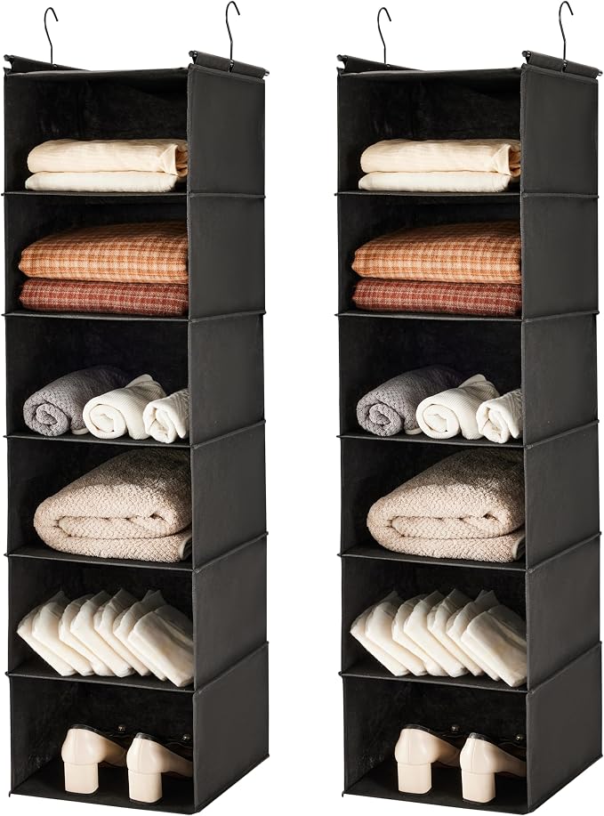 MAX Houser 6 Tier Shelf Hanging Closet Organizer, Closet Hanging Shelf by MAXHouser