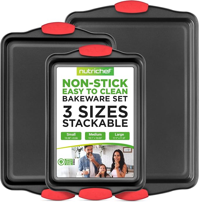 NutriChef 3-Piece Nonstick Kitchen Oven Baking Pans by NutriChef%E2%84%A2Kitchen
