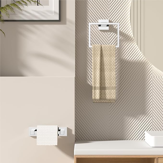 FORIOUS Toilet Paper Holder Set Wall Mount, SUS 304 Stainless Steel Pivoting - Image 2
