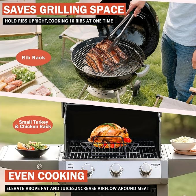 Roasting Rack for Turkey, Non-Stick Safe Coating Heavy-duty Turkey Rack for - Image 5