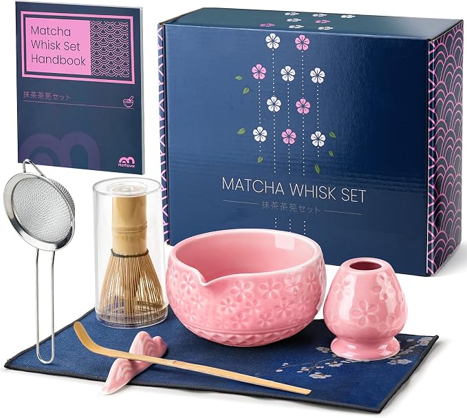 7Pcs Matcha Whisk Set, Matcha Set Whisk and Bowl, Bamboo Scoop, Scoop Rest by Metflavor