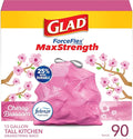 Glad Tall Kitchen Trash Bags 13 Gallon, MaxStrength Cherry Blossom Garbage Bags by GladTrashFoodStorage