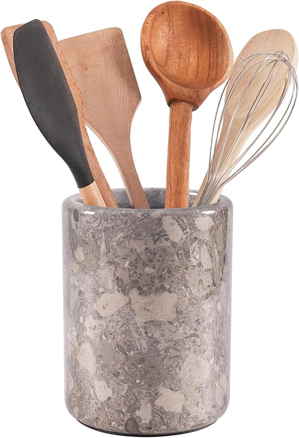 Radicaln Marble Utensil Holder 6.5" Inches Oceanic Handmade Spatula Set by RADICALn